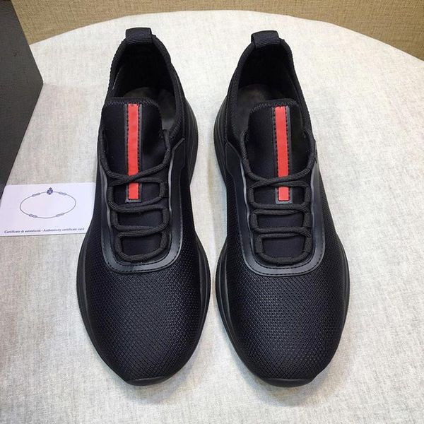 

comfortable mesh and neoprene sneakers men 's shoes fashion style shoes outdoor walking breathable lace -up men shoes scarpe da uomo d, Black