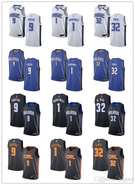 

mens womens youth orlando magic 9 nikola vucevic 1 penny hardaway 32 shaquille o'neal custom basketball jerseys, Black;red