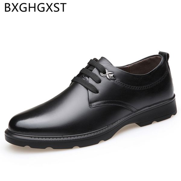 

genuine leather shoes men 2020 fashion office shoes men formal business classic zapatos para hombre buty, Black