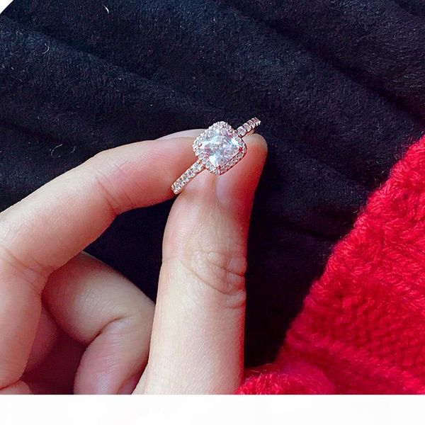 

s real 925 sterling silver cz diamond ring with logo original box fit pandora style 18k gold wedding ring engagement jewelry for women, Slivery;golden