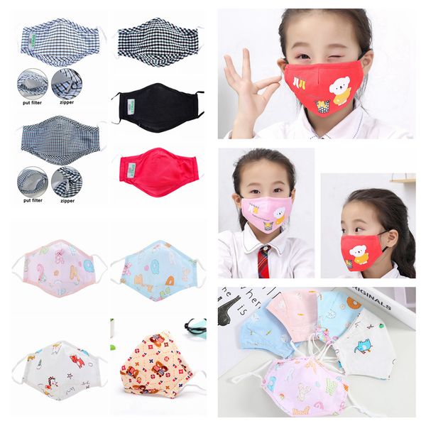 

дети мультфильм маска для лица против пыли zipper маски с фильтром 2pcs дыхание face cover многоразовый моющийся маски защитные маски на скл