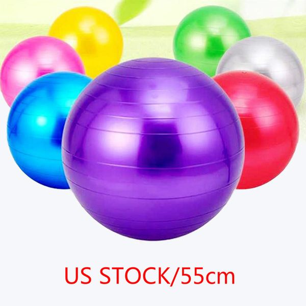 

US STOCk, 55cm Fitness Yoga Ball Gym Home Exercise Adult Children Thickening Explosion-proof Authentic Products