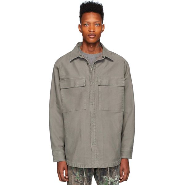 

20ss fg 6th los angeles la washed old work shirt full printed men women shirt fashion casual street outwear jacket hfhlcs038 6669, White;black