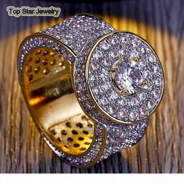 

classic copper rings shiny micro cubic zirconia punk finger jewelry for men's hip hop rock accessories gifts size 7-11, Silver