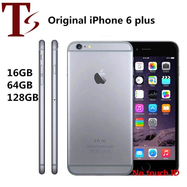 Rinnovato originale per iPhone 6 Plus Senza impronte digitali 5,5 pollici A8 16/64 / 128GB ROM IOS sbloccato il telefono 4G LTE