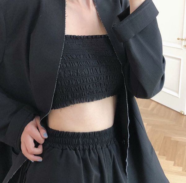 

new fashion elastic coat elastic fold thin all-match short bra cover breast female, Camo