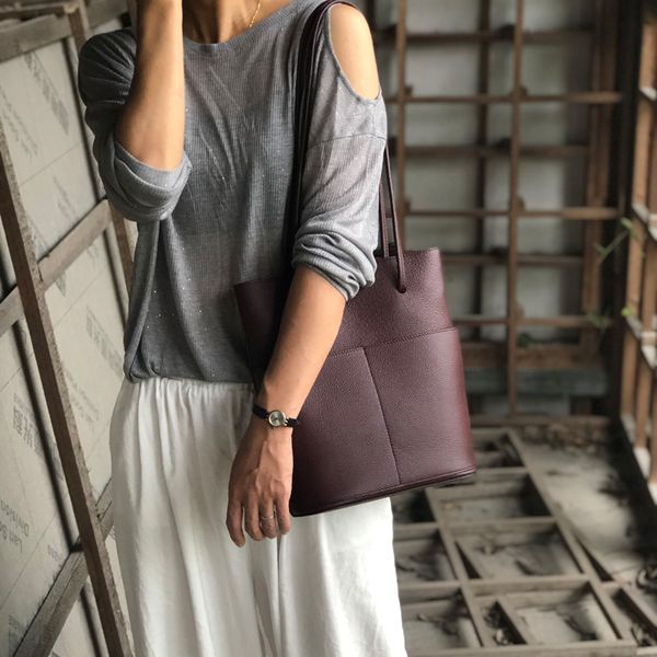 

autumn winters cowhide leather soft leather one shoulder