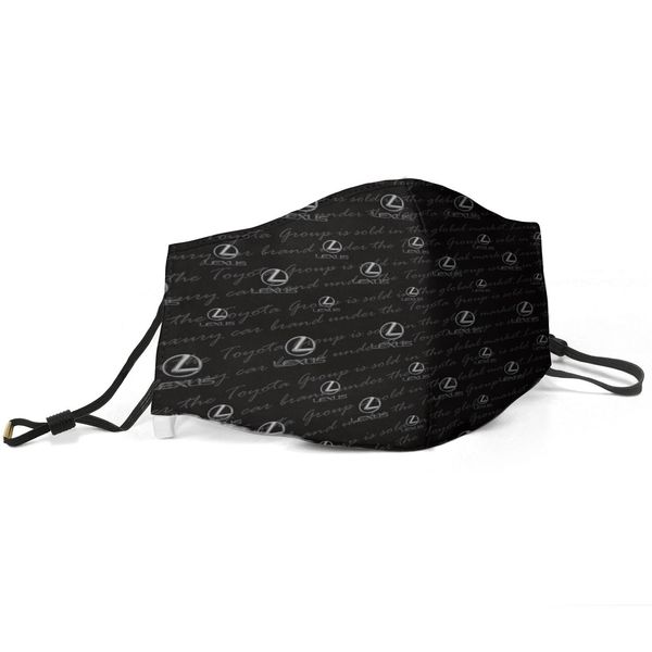 

women men face mask dust mask muffle lexus lexus white logo printed with adjustable ear hook mas, Silver