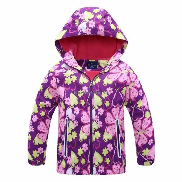 

outdoor jackets&hoodies warm girl polar fleece windbreaker hiking jacket 2021 spring autumn girls hooded outerwear coat 3-12t kids jackets, Blue;black
