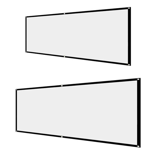 

2pcs projector 16:9 hd foldable projection screen for home 120 inch 150 inch