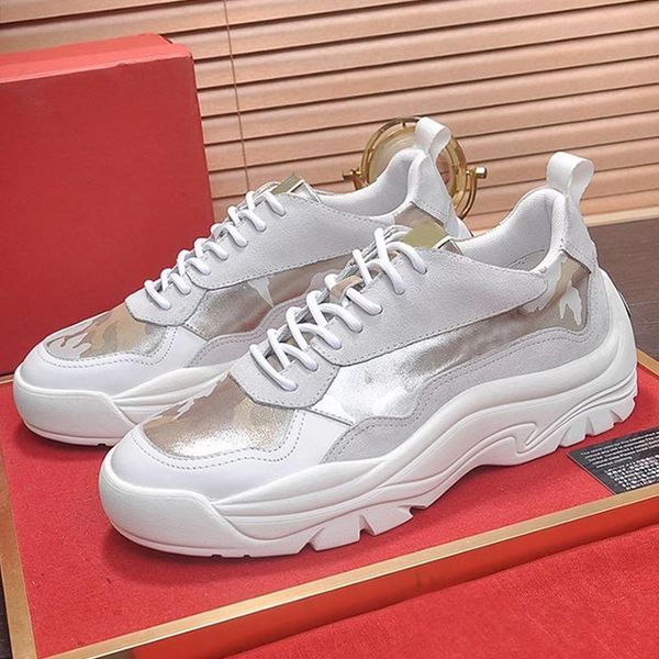 

new arrival gumboy calfskin sneaker men 's shoes breathable design lightweight vintage luxury lace -up low plus size sports men sh, Black