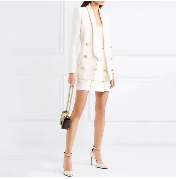 

jchic suit 2020 fall runways white blazer jackets + elegant mini skirt 2pieces set a666