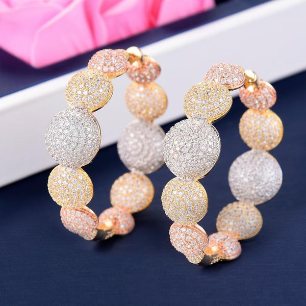 

missvikki charming design bohemia vintage ethnic round ball hoop earrings for women attend stage performance party sale, Golden