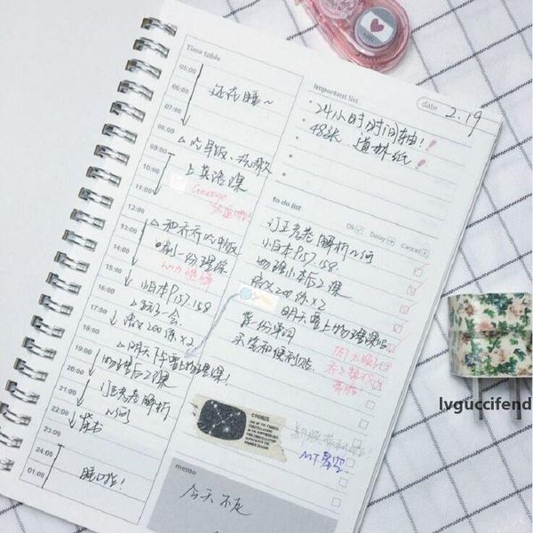 

wholesale- caderno espiral timetable agenda 2017 diary planner to do list journal school notebooks paper agendas kawaii diaria cuaderno, Purple;pink