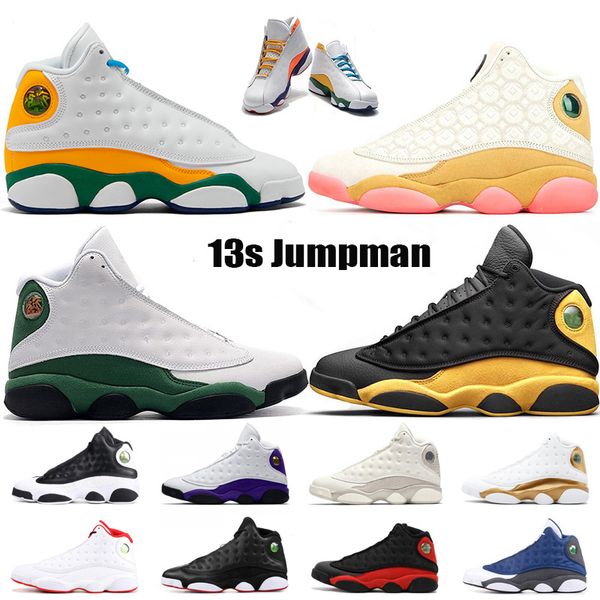 

new 13 flint bred chicago lucky green aurora green playground men basketball shoes 13s reverse he got game melo dmp sneakers 36-47