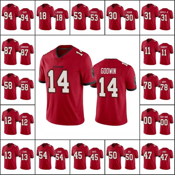 

tampa bay buccaneers men #12 tom brady 45 devin white 13 mike evans women youth nfl custom red 2020 vapor limited jersey, Black;red