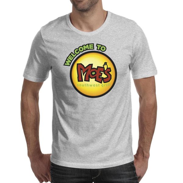 

fashion mens welcome to moe's southwest grill grey round neck t shirt printing slim fit shirts logo moes southwest grillw logo logos, White;black