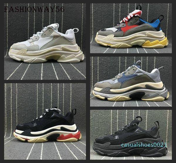 

fashion paris triple-s designer shoes low platform sneakers triple s casual women designer ca, Black