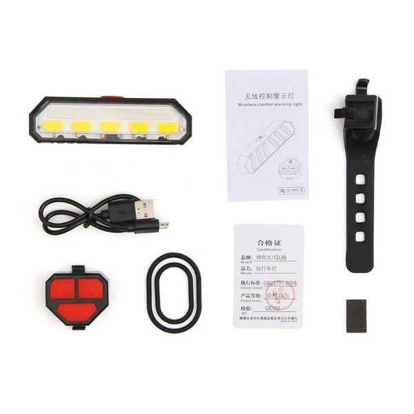 

gub bicycle taillight wireless remote control led bicycle steering lights usb charging taillight warning lamp