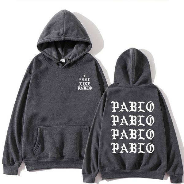 

i feel like paul pablo kanye west sweat homme hoodies men sweatshirt hoodies hip hop streetwear hoody pablo hoodie, Black