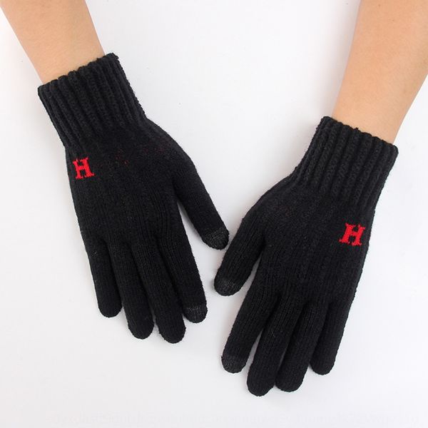 

mwb1h gloves men's winter touch screen thickened warm brushed wool knitting playing mobile games learning office warm gloves knitting w