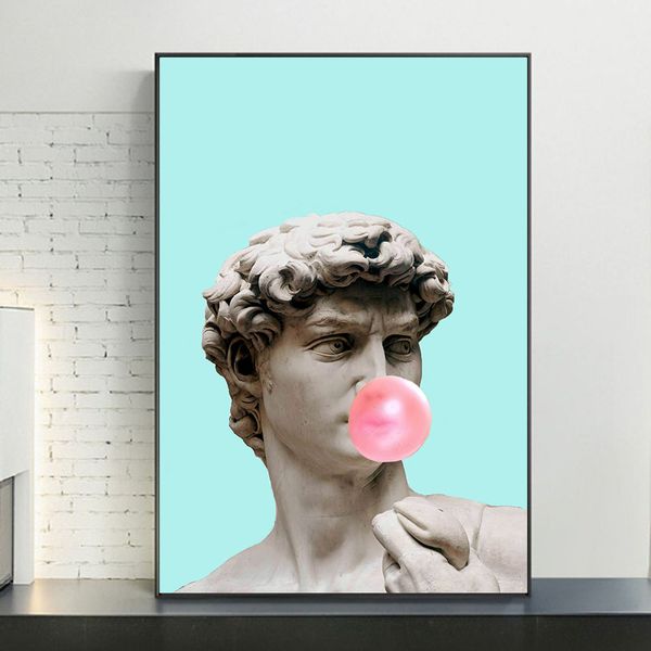 

funny art sculpture of david wall art posters and prints david with balloon canvas paintings canvas art pictures for living room