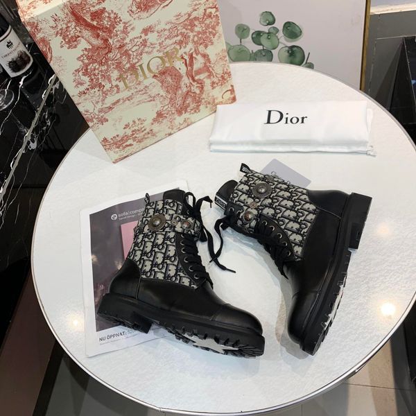 

new17 luxury designer high ladies shoes fashion all-match ladies sports boots outdoor ladies motorcycle boots original box packaging, Black