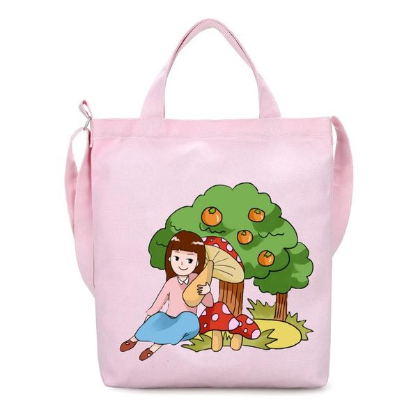 

messenger bags women shoulder bags cartoon print fashion female canvas handbags school students crossbody for teenage girls