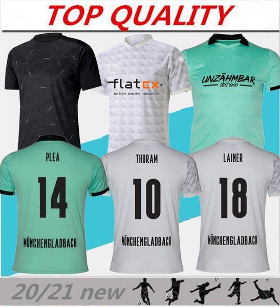 

20 21 borussia monchengladbach soccer jerseys shirt 2020 2021 monchengladbach thuram bensebaini herrmann embolo plea football shirt, Black;yellow