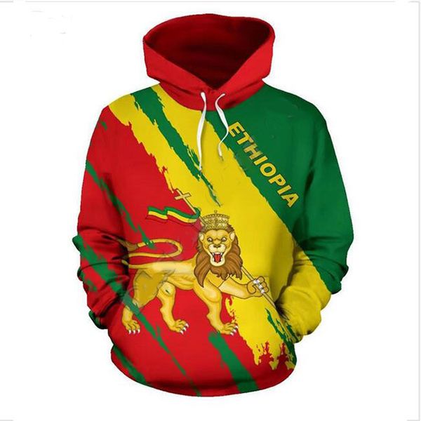 

mens designer ethiopia hoodies sweatshirts 3d print sweatshirt hoodie men/women clothing aa0353, Black