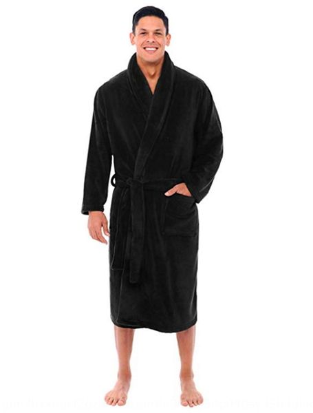 

coral fleece men's pajamas nightgown pajamas season bathrobe men's thickened and lengthened bathrobe