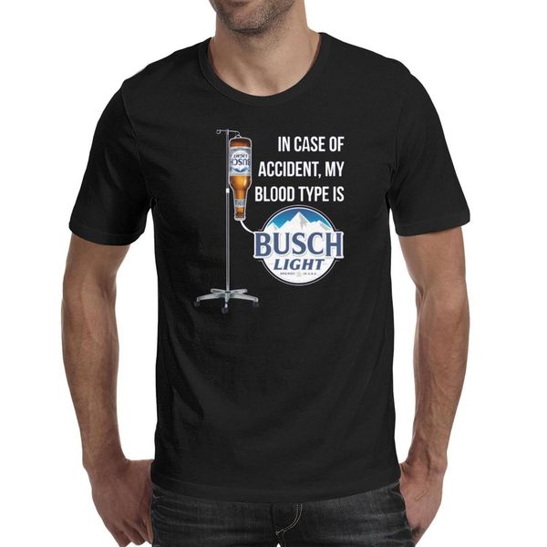 

мужская мода busch свет в случае аварии моего типа крови черной шеи майки прохладного сумасшедшие футболку пиво проблемного красных белого г, White;black