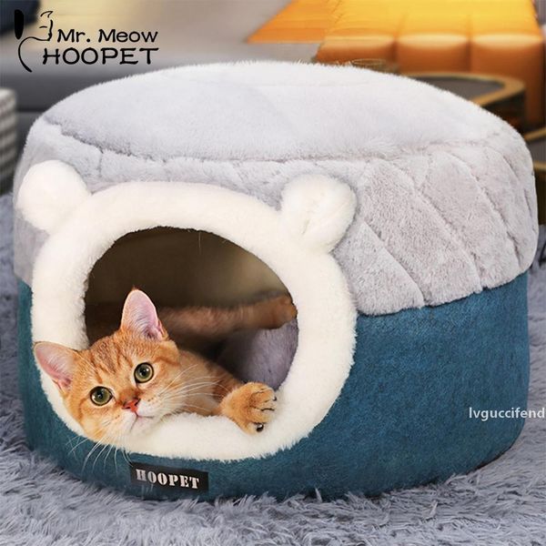 

hoopet pet cat basket bed cat house warm cave kennel for dog puppy home sleeping kennel teddy comfortable house cat bed t200618