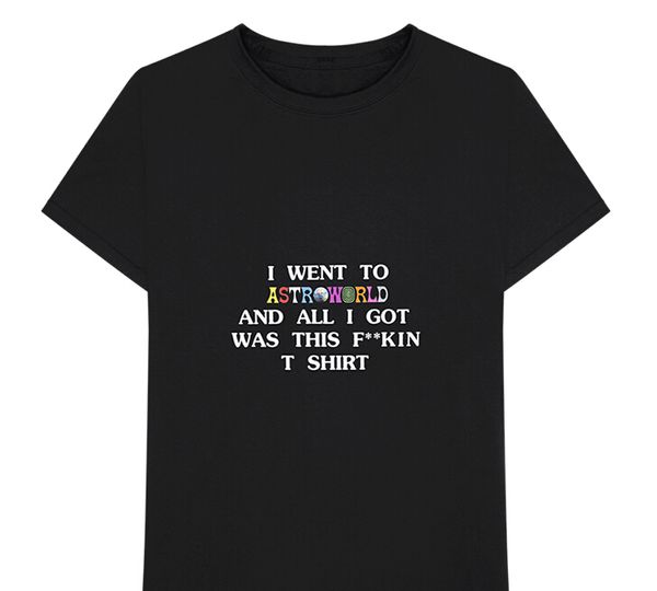 

letters printing cotton t-shirts travis scott astroworld gov ball nyc -shirt mens and womens tee, White;black