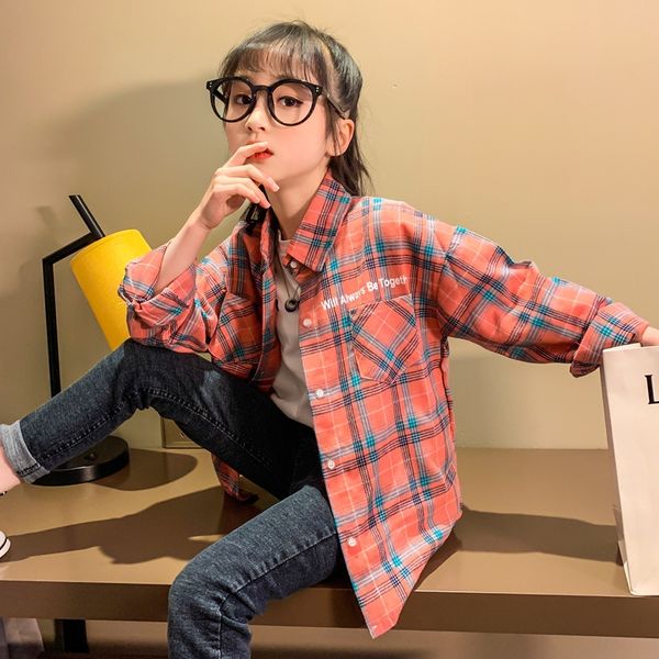 

mivjq girls' shirt long-sleeved autumn clothes tong chen shan 2020 new medium and large children's clothes children's shirt c, White;black