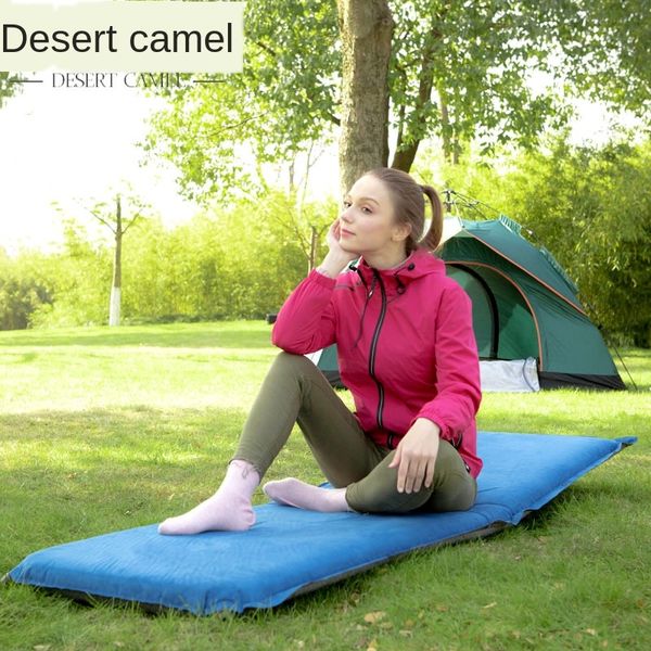 

desert camel moisture-proof cs036-8 suede automatic mat outdoor camping lunch break inflatable single inflatable mat