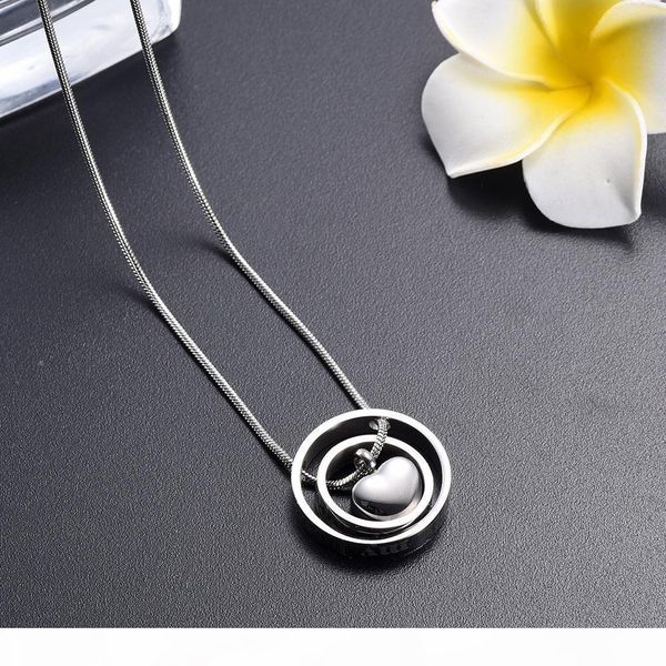 

ijd9954 серебряных круглый круг похороны сон навсегда в моем сердце пепел мемориал кремация урна подвеске для keepsake ювелирных изделий, Silver