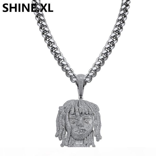

micro paved lab diamond lil pump pendant necklace brass silver plated men hip hop jewelry gift