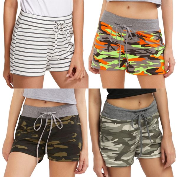 

ladies short pants female apparel loose yellow leopard summer womens shorts relaxed drawstring high waist designer sexy#9361, White;black