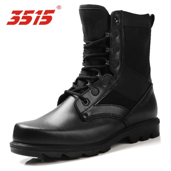 

strong men's spring and autumn outdoor 07 combat boots men's boots work leather factory direct sales, Black