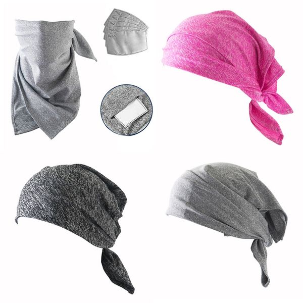 

multifunctional ice silk sunscreen seamless bandana neck gaiter tube dustproof face cover scarf, Black
