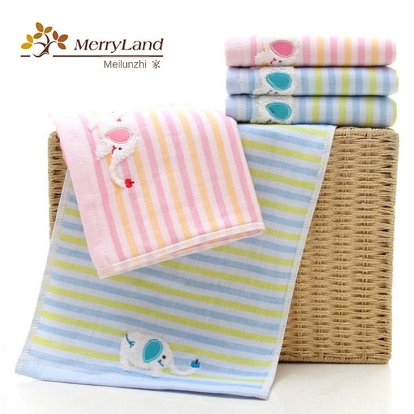 

non-twisting yarn-dyed pure cotton cartoon towel children's small towel soft absorbent products can be embroidered