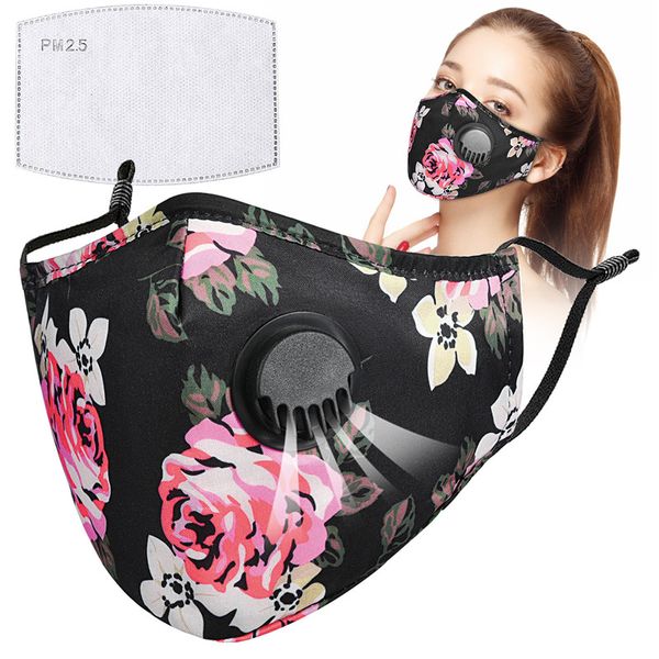 

fashion face mask with breathing valve dust-proof breathable protective mask for women sports cycling mask dhl ing