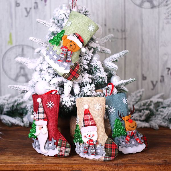 

новый год рождественский чулок мешок xmas подарков конфеты мешок noel новогодние украшения для natal главная navidad носок рождество декор д