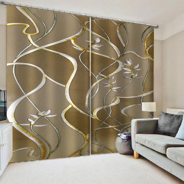 

luxury blackout 3d window curtain for living room gold branch curtains blackout curtain
