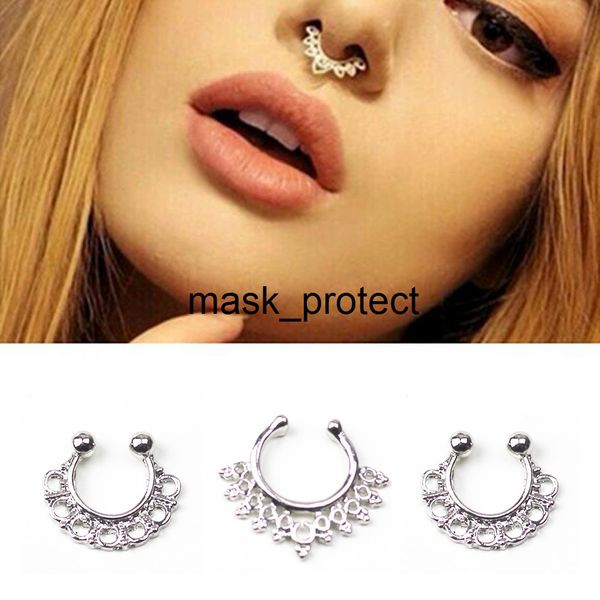 

fashionable new u-shaped hipster jewelry alloy clip fake nose nail, Golden