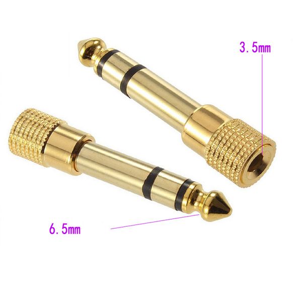 

6.35mm (1/4 inch) male to 3.5mm (1/8 inch) female stereo audio adapter jack plug connector gold plated jk2007kd