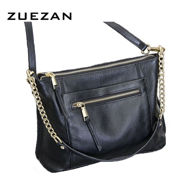

new messenger, 100% real cow skin, chains+whole leather strap, women's genuine leather shoulder crossbody bag ,z621