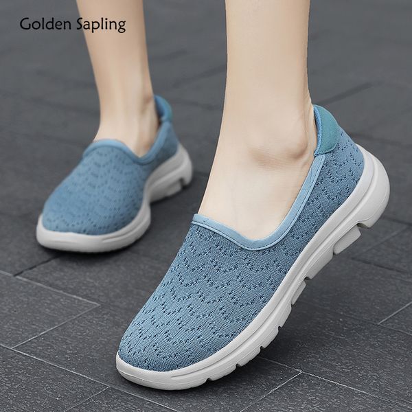 

golden sapling women's jogging shoes lightweight sneakers breathable air mesh slip-on running shoes for women blue sport sneaker