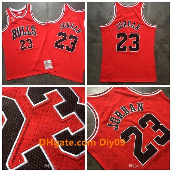 

2020 new mens basketball chicago bulls michael jd nba mitchell & ness 1996-97 ultimate victory red swingman jersey mj jm, Black;red